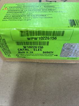 Wpw10226156 Whirlpool New Genuine Ice Machine Control Board Wpw10226156 Whirlpool New Genuine Ice Machine Control Board