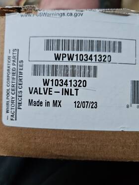 Wpw10341320 Whirlpool Oem New Genuine Refrigerator Water Inlet Valve Wpw10341320 Whirlpool Oem New Genuine Refrigerator Water Inlet Valve
