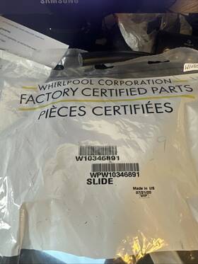 Wpw10346891 Whirlpool New In Sealed Bag Genuine Refrigerator Slide Oem Part Wpw10346891 Whirlpool New In Sealed Bag Genuine Refrigerator Slide Oem Part