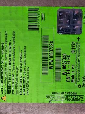 Wpw10637328 Whirlpool Wpw1063728 Brand New Refrigerator Board For W10637328