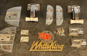 1870 White King Bf Goodrich Freezer Appliance Emblem And Hardware. Rare 1870 White King Bf Goodrich Freezer Appliance Emblem And Hardware. Rare