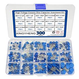 15values Xingyheng 9041 300pcs High Voltage Ceramic Disc Capacitor Assortment Kit