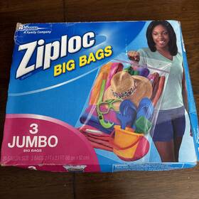 65645 Ziploc 3 Jumbo Big Bags 20 Gallon - New Xxl