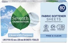 Seventh Generation Dryer Sheets Laundry Fabric Softener, Free & Clear Made For. Fixed Price $10.17.