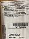 Oem Whirlpool W11546605 Appliance Evaporator. Fixed Price $39.00.