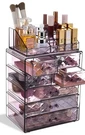 Purple Makeup Organizer With Brush Holder, Lg, Acrylic Cosmetic Case. Fixed Price $19.20.
