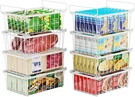 Stackable Chest Freezer Organizer Bins - 8 Pack For Easy Food Access, White. Fixed Price $82.99.