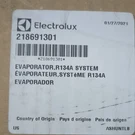 Genuine Oem Electrolux Refrigerator Evaporator Kit 218691301. Fixed Price $175.00.
