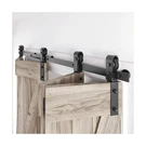 76" Bifold Sliding Barn Door Hardware Track Kit,side Mounted Black J Shape Ro.... Fixed Price $168.77.