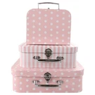 Set Of 3 Paperboard Suitcases Storage Box For Photo Home Deco.... Fixed Price $35.09.