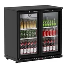 Back Bar Cooler 35.4" W Beverage Refrigerator 2 Glass Door Commercial Fridge. Fixed Price $599.00.