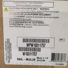 Whirlpool Refrigerator Flipper Mullion W10311757, WPW10311757. Fixed Price $50.00.