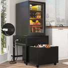 Unikito Mini Fridge Stand With Drawer Storage Power Outlet, Heavy Black. Fixed Price $160.23.
