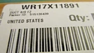 Refrigerator Air Duct - WR17X11891 New Open Box. Fixed Price $49.99.