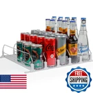 Dwella Drink Organizer For Fridge With Pusher Glide, 5 Rows Spring Loaded. Fixed Price $37.52.