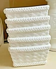 5 White Basket Weave Plastic Planter Storage Container Wedding Shower Easter Bin. Fixed Price $15.00.