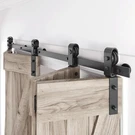 76" Bifold Sliding Barn Door Hardware Track Kit,side Mounted Black J Shape Ro.... Fixed Price $178.90.