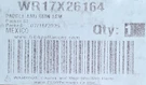 New Oem Fridge WR17X26164 Paddle And Skin Asm. Fixed Price $20.99.