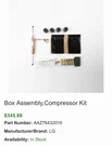 Lg Refrigerator Compressor Lokring Kit AAZ76432016 Assembly Oem. Fixed Price $79.99.