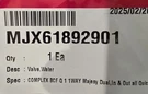 Lg Refrigerator Water Inlet Valve MJX61892901. Fixed Price $63.99.