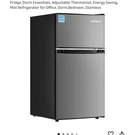 Upstreman 3.1 Cu.ft Mini Fridge Double Door Freezer Stainless Steel. Fixed Price $115.00.
