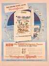 1949 Vintage Westinghouse Refrigerator Print Ad, Post Wwll. Fixed Price $9.69.