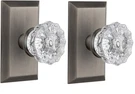 Nostalgic Warehouse Studio Plate & Crystal Glass Door Knob Privacy 2.75" Pewter. Fixed Price $69.99.