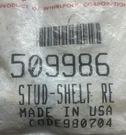 509986 Stud-shelf Re Whirlpool. Fixed Price $9.99.