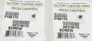 WP3196165 Whirlpool Oven Range Stove / Appliance Screw - New Oem Set Of Two. Fixed Price $21.00.