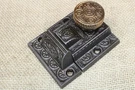 Old Cabinet Latch Catch Brass Flowers Knob 1880'S Victorian Swirl Daisy Foliage. Fixed Price $64.95.