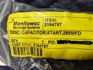 Manitowoc Beverage Systems 2194787 Delfield Start Capacitor Black 280 Microfarad. Fixed Price $35.00.
