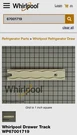 Whirlpool Refrigerator Part Deli Track Drawer Brand New Oem Prt #67001719. Fixed Price $15.39.