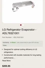 Oem Lg ADL76321001 Refrigerator Evaporator Assembly. Fixed Price $40.99.