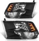 For 2009-2018 Dodge Ram Headlight Assembly Black Housing Amber Reflector. Fixed Price $157.98.