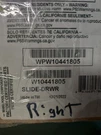 Oem Whirlpool WPW10441805 Range Slide-drwr Right Free Shipping. Fixed Price $45.00.