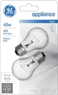 Ge Appliance Clear Light Bulb 40W, A15 Type, Medium Base 415 Lumens. Fixed Price $10.69.