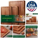 Triple-layer Acacia Wood Chopping Boards Long Lasting Set Of 3 For All Foods. Fixed Price $68.39.