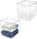Clear Large Cube Pantry Storage Bins - Set Of 2, Made Usa. Fixed Price $123.99.