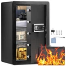 Uimoso Single Door 3.5 Cu.ft Safe Box With Key Lock & Password Light Black. Fixed Price $122.99.