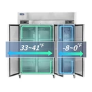 Icecasa 3 Door 72" Commercial Refrigerator Freezer Combo, Stainless Steel. Fixed Price $4459.29.