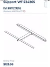 Whirlpool Fridge Crisper Pantry Support W11224265 For WRF767SDHZ04. Fixed Price $30.00.