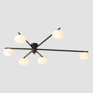 6-LIGHT Mid Century Semi Flush Mount Black Matte Sputnik Chandelier Fixtures .... Fixed Price $331.19.