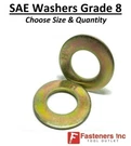 Sae Flat Washers Thru-hardened Grade 8 Yellow Zinc (choose Size & Qty). Fixed Price $335.99.