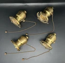 Set Of 4 General Electric Fat Boy Lamp Sockets W/ Pull Chains & Shade. Fixed Price $124.95.