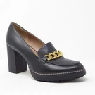 Naturalizer Women Callie-moc Platform Loafer Pumps Black Leather Gold Chain 8.5M. Fixed Price $39.95.