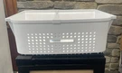 Refrigerator Freezer Drawer Basket, WR21X10249 Oem Part, Model GFE28GYNFS. Fixed Price $40.00.