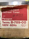 Paragon Electric # B-789-00 Defrost Timer. Fixed Price $30.00.