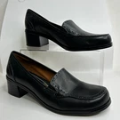Naturalizer Symbolize Black Leather Loafer Pumps Square Toe Block Heel Women 8.5. Fixed Price $38.00.